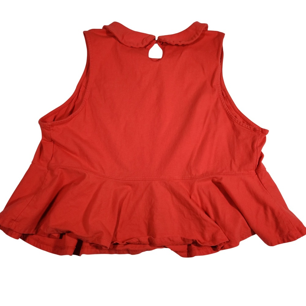 Disney‎ Parks Minnie Mouse Peplum Top Womens 1X Red Organic Cotton - Picture 2 of 13